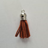 40 mm Leather Tassel Pendants Faux Suede Tassel with Caps